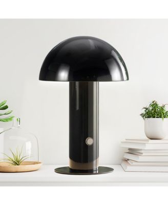 Boletus 10.75" Contemporary Bohemian Rechargeable, Cordless Iron Integrated LED Mushroom Table Lamp