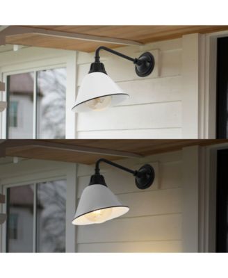 Croydon 9.63" 1-Light Farmhouse Industrial Indoor, Outdoor Iron LED Gooseneck Arm Outdoor Sconce