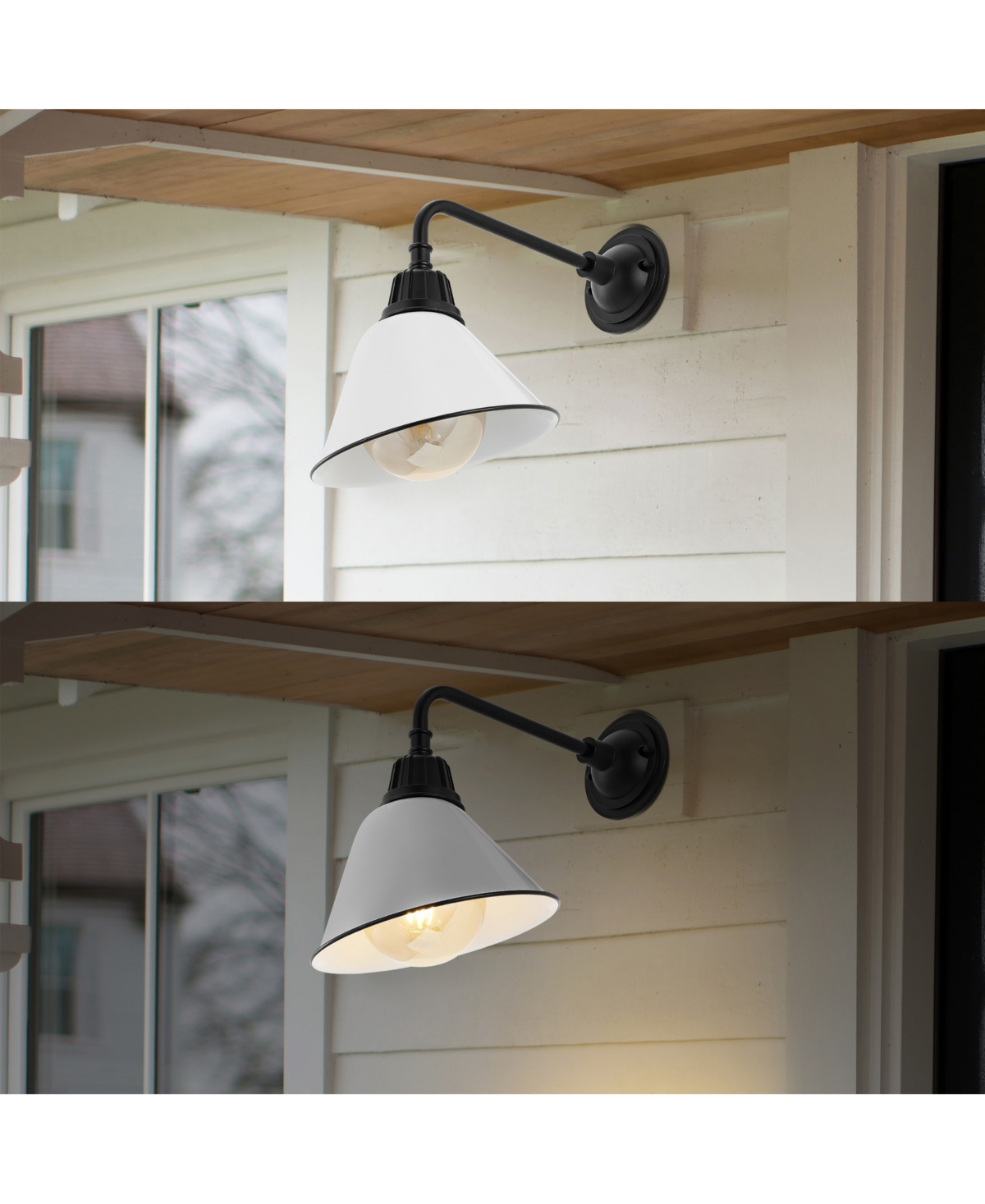 Croydon 1-Light Farmhouse Industrial Indoor, Outdoor Iron Led Gooseneck Arm Outdoor Sconce