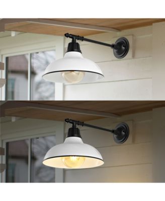 Wallace 12.25" 1-Light Farmhouse Industrial Indoor, Outdoor Iron LED Victorian Arm Outdoor Sconce