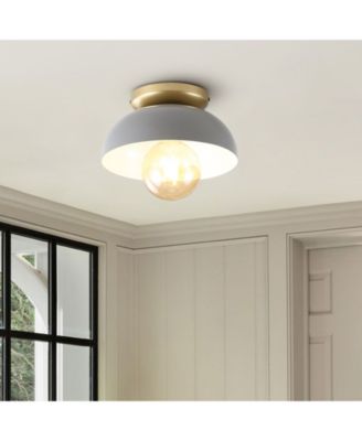 Paulina 8.5" 1-Light Classic Industrial Iron LED Flush Mount