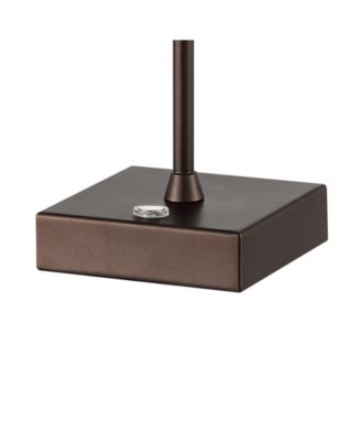 Oscar 12.5" Modern Industrial Rechargeable, Cordless Iron, Acrylic Integrated LED Table Lamp with Ribbed Shade