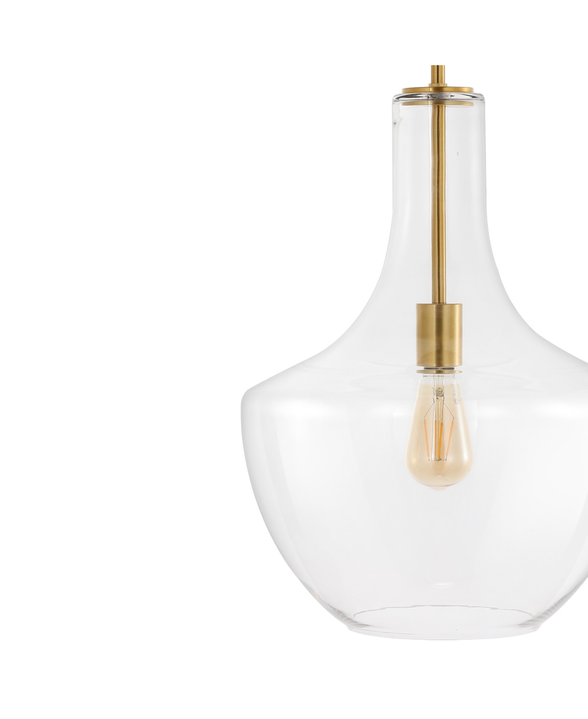 Watts 13.25" 1-Light Mid-Century Modern Iron, Glass Led Pendant