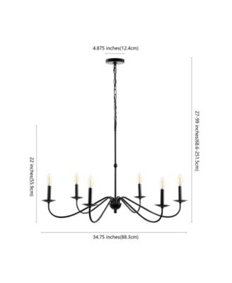 Wicklow 34.75" 6-Light Bohemian Farmhouse Iron LED Chandelier