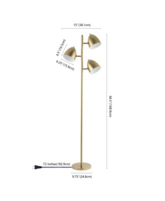 Billy 66.5" 3-Light Modern Contemporary Iron LED Floor Lamp