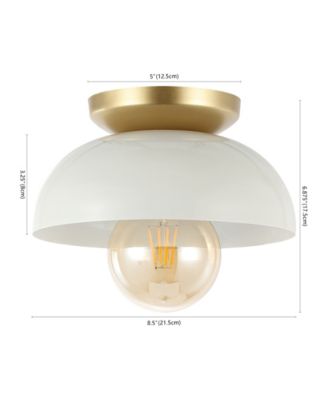 Paulina 8.5" 1-Light Classic Industrial Iron LED Flush Mount