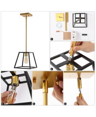 Girard 9.25" 1-Light Farmhouse Industrial Iron LED Pendant