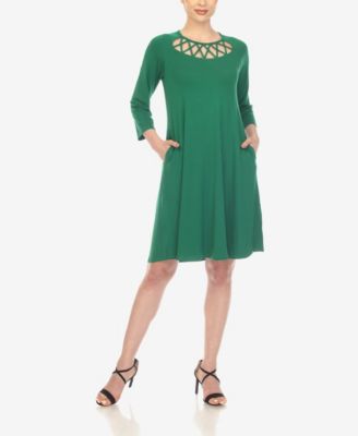 Women's Criss Cross Neckline Midi Dress