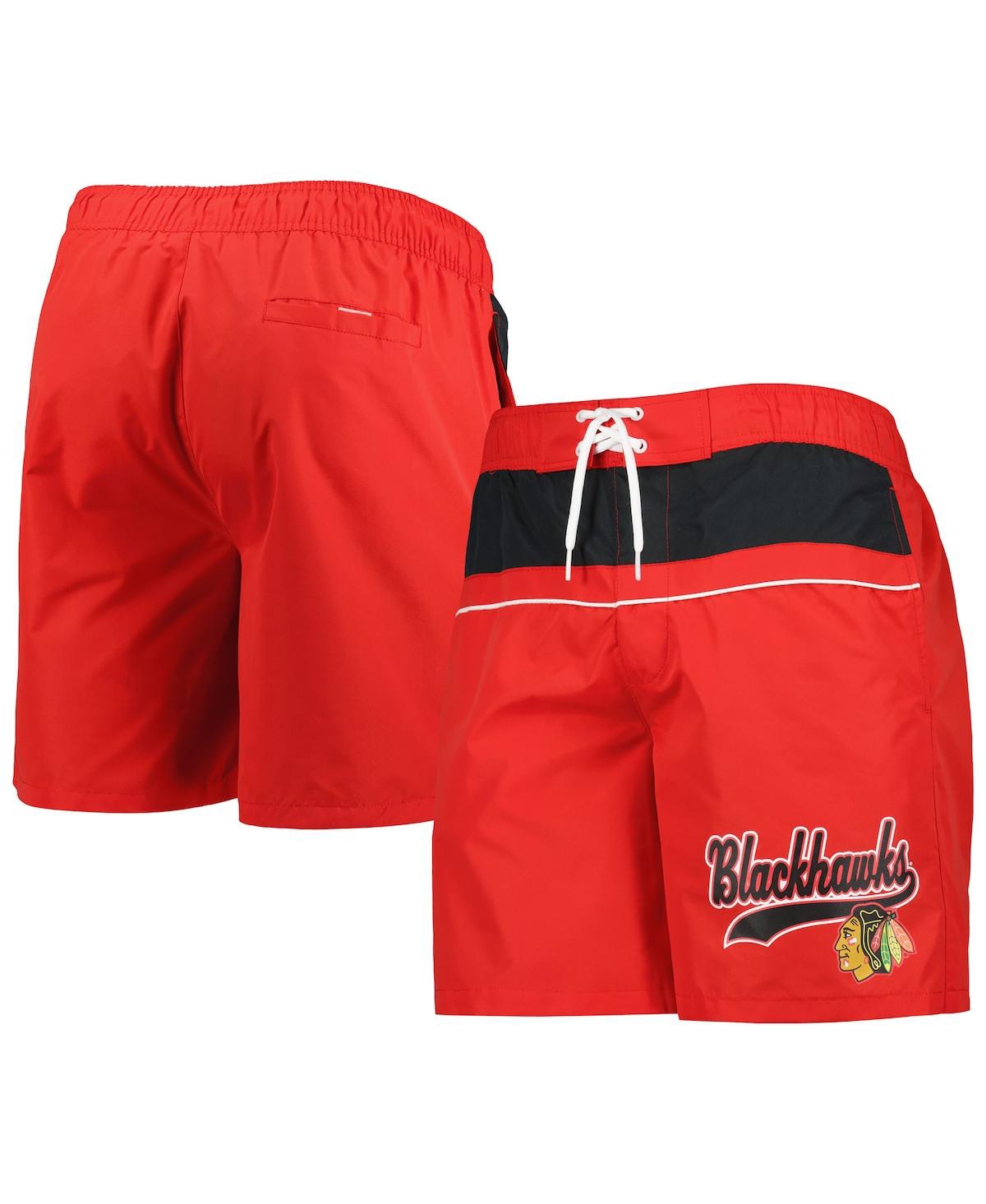Men's Starter Red Chicago Blackhawks Freestyle Volley Swim Shorts - Red