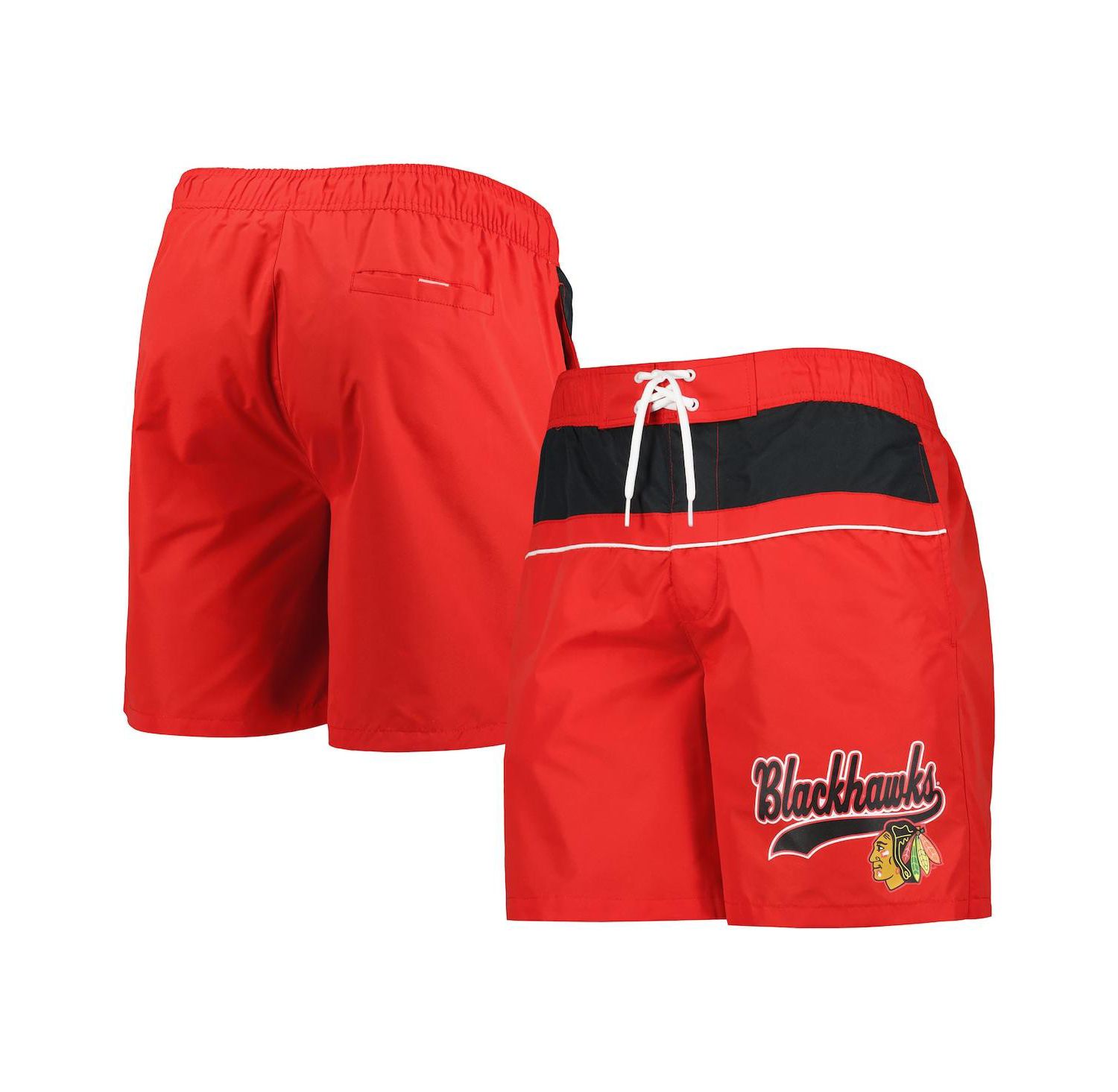 Men's Red Chicago Blackhawks Freestyle Volley Swim Shorts