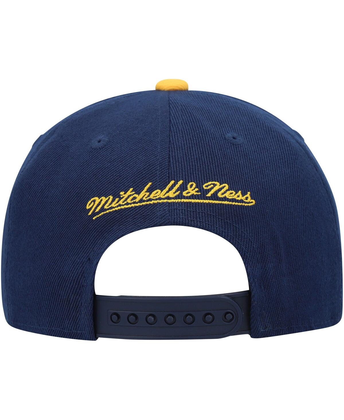 Shop Mitchell & Ness Big Boys And Girls  Navy, Gold Golden State Warriors Two-tone Snapback Hat In Navy,gold