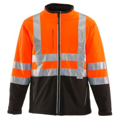 Men's HiVis Insulated Softshell Jacket - High-Visibility, Warm Work Coat, Water-Repellent, Windproof, Reflective Safety Gear