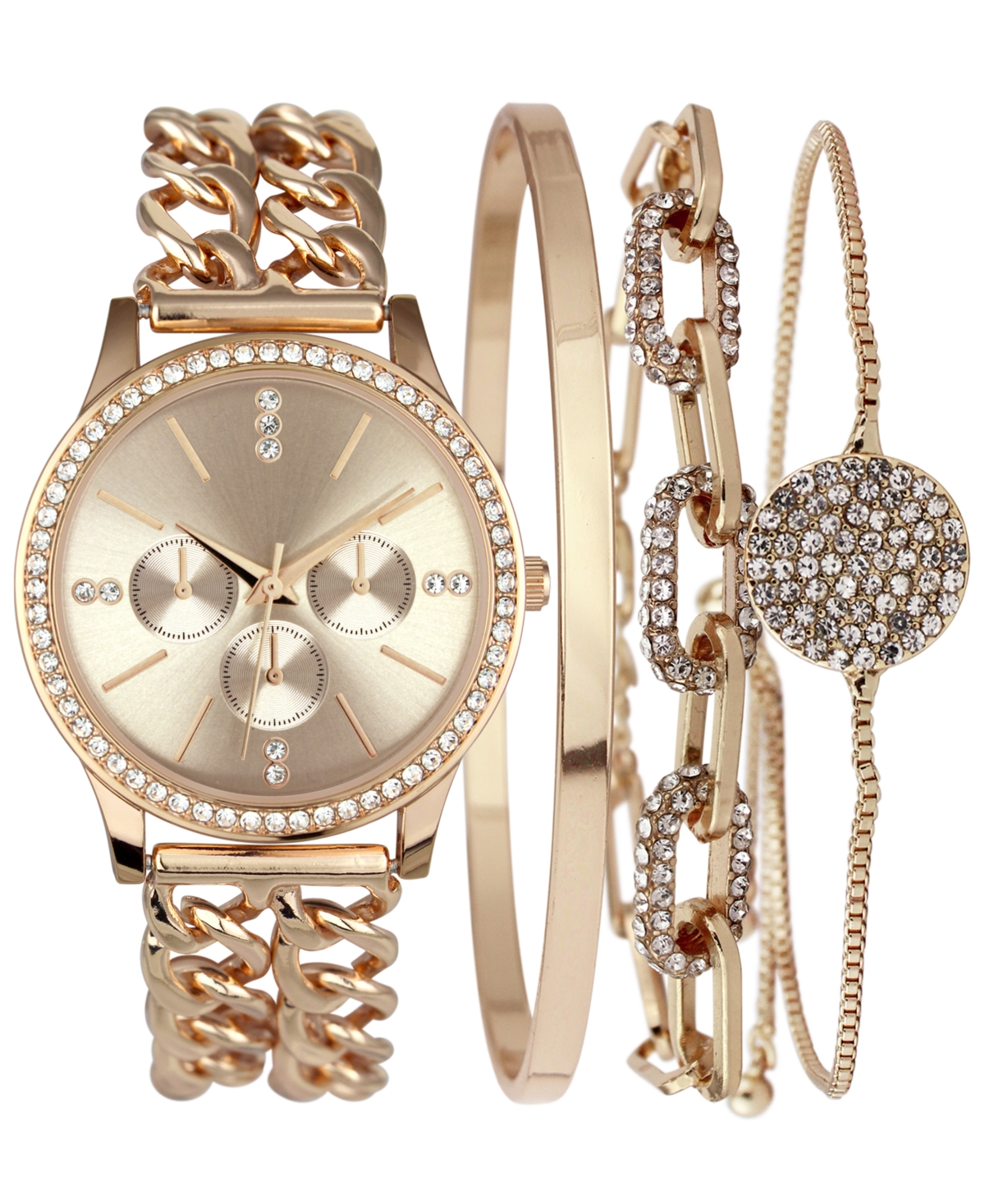 Inc International Concepts Women's Bracelet Watch 36m Gift Set, Created For Macy's In Rose Gold