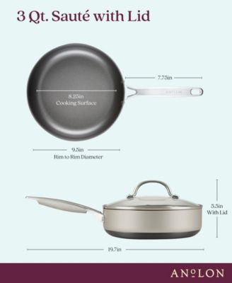 Achieve Hard Anodized Nonstick 3 Quart Saute Pan with Lid