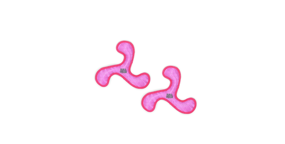 Boomerang Tiger Pink-Pink, 2-Pack Dog Toys - Bright Pink