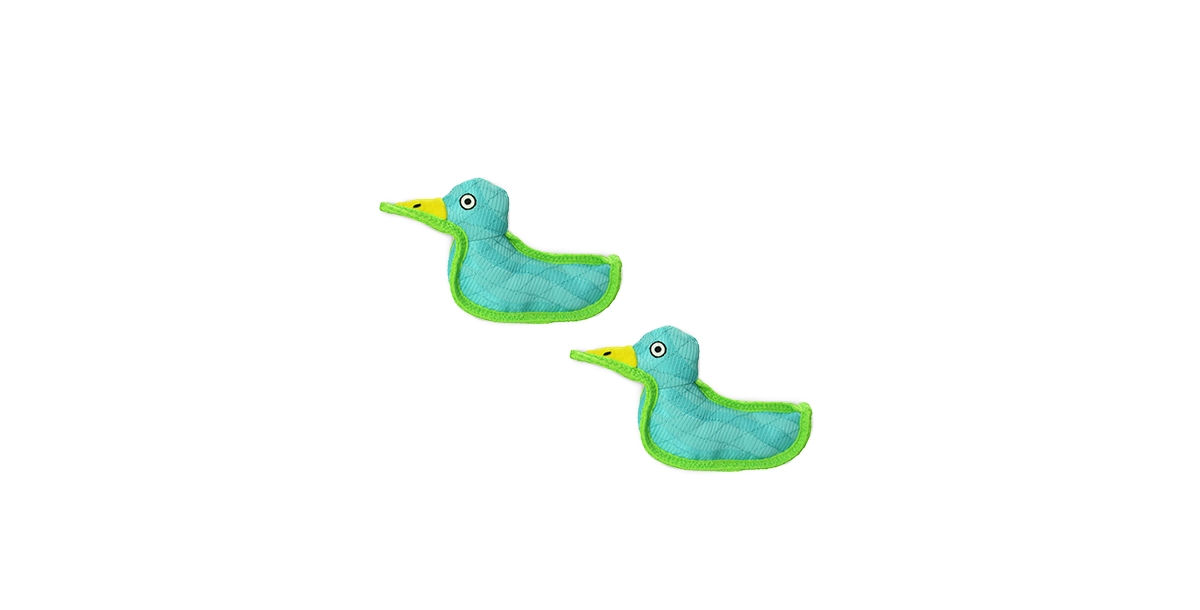 Duck Tiger Blue-Green, 2-Pack Dog Toys - Bright Blue