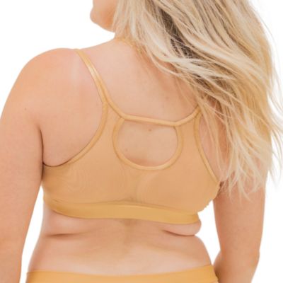 Plus Size Nude Shade Wireless Comfort Mesh Racerback Bra