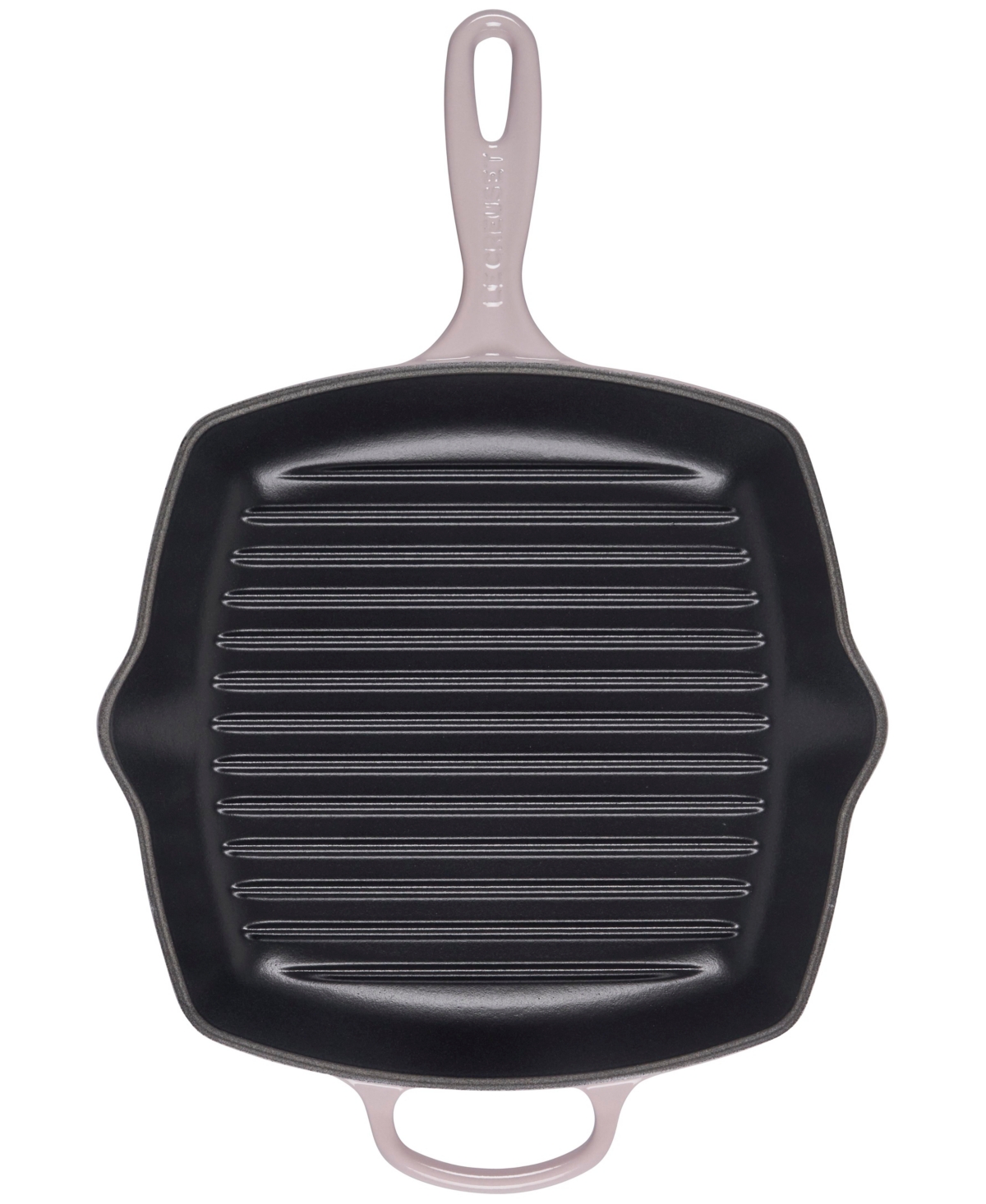 Le Creuset 10.25" Enameled Cast Iron Skillet Grill With Helper Handle In Sea Salt