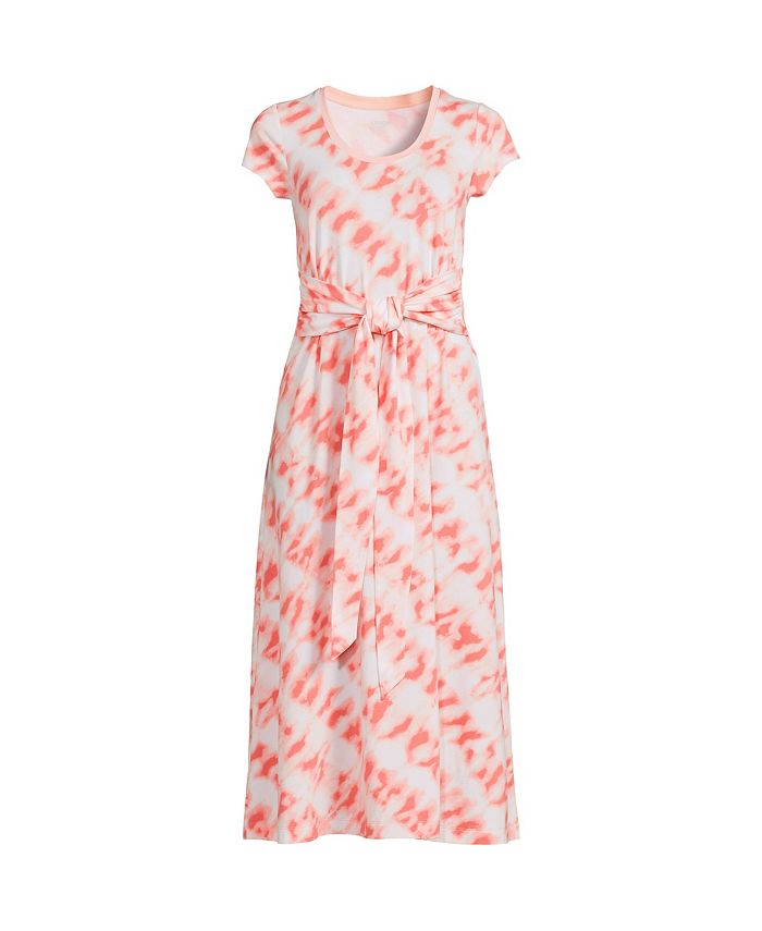 Lands' End Women's Light Weight Cotton Modal Convertible Tie Waist Midi