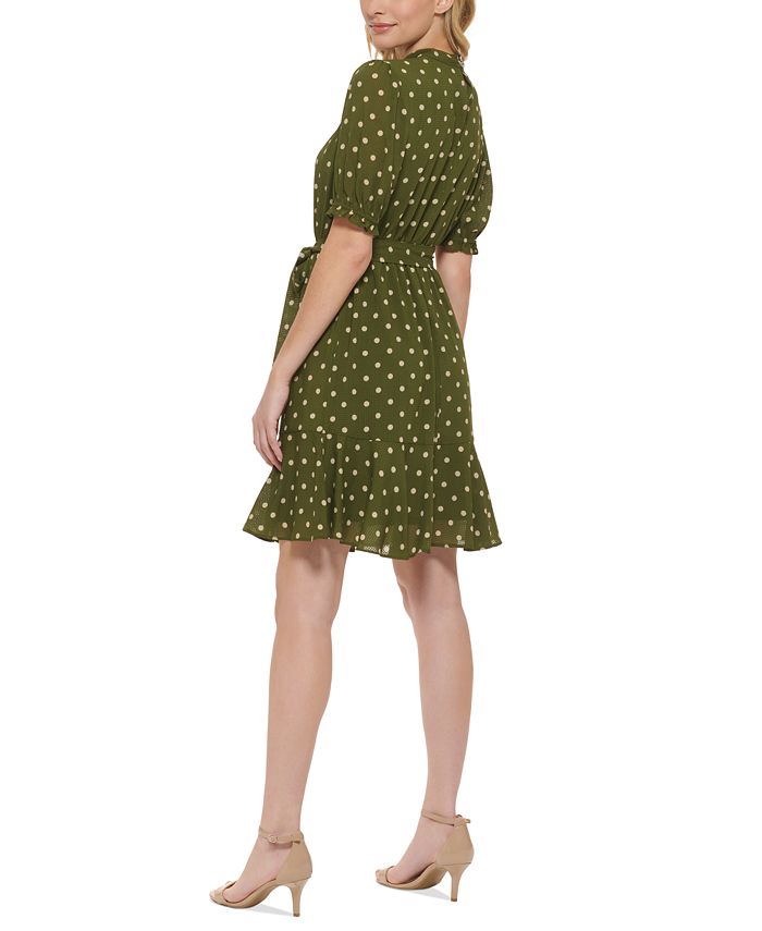 Tommy Hilfiger Women's Swiss Dot Fit & Flare Dress Pink Size 2