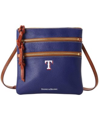 Women's Dooney & Bourke Texas Rangers Pebble Triple-Zip Core Crossbody ...