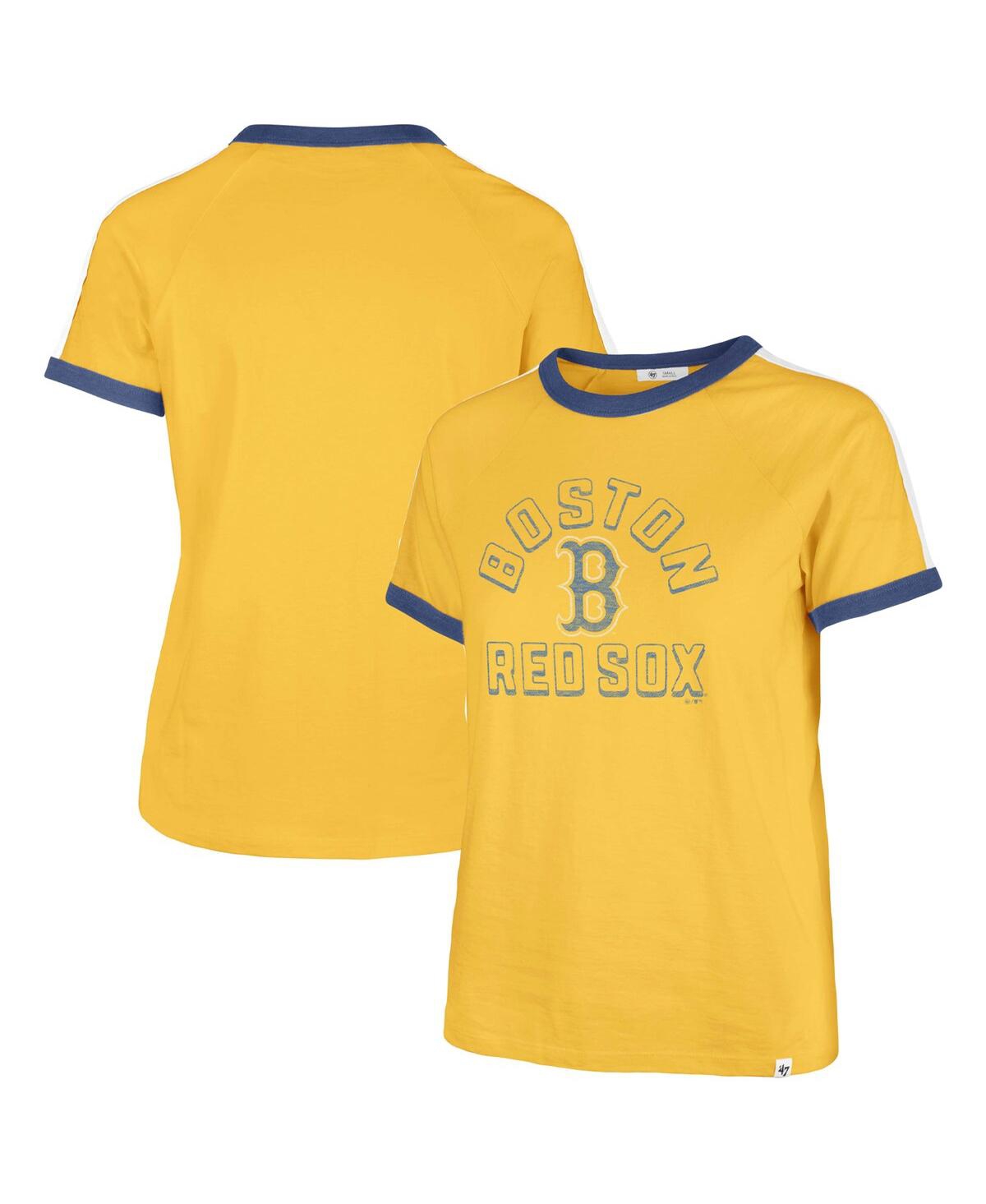 47 Brand Women's ' Yellow Boston Red Sox City Connect Sweet Heat Peyton T-shirt