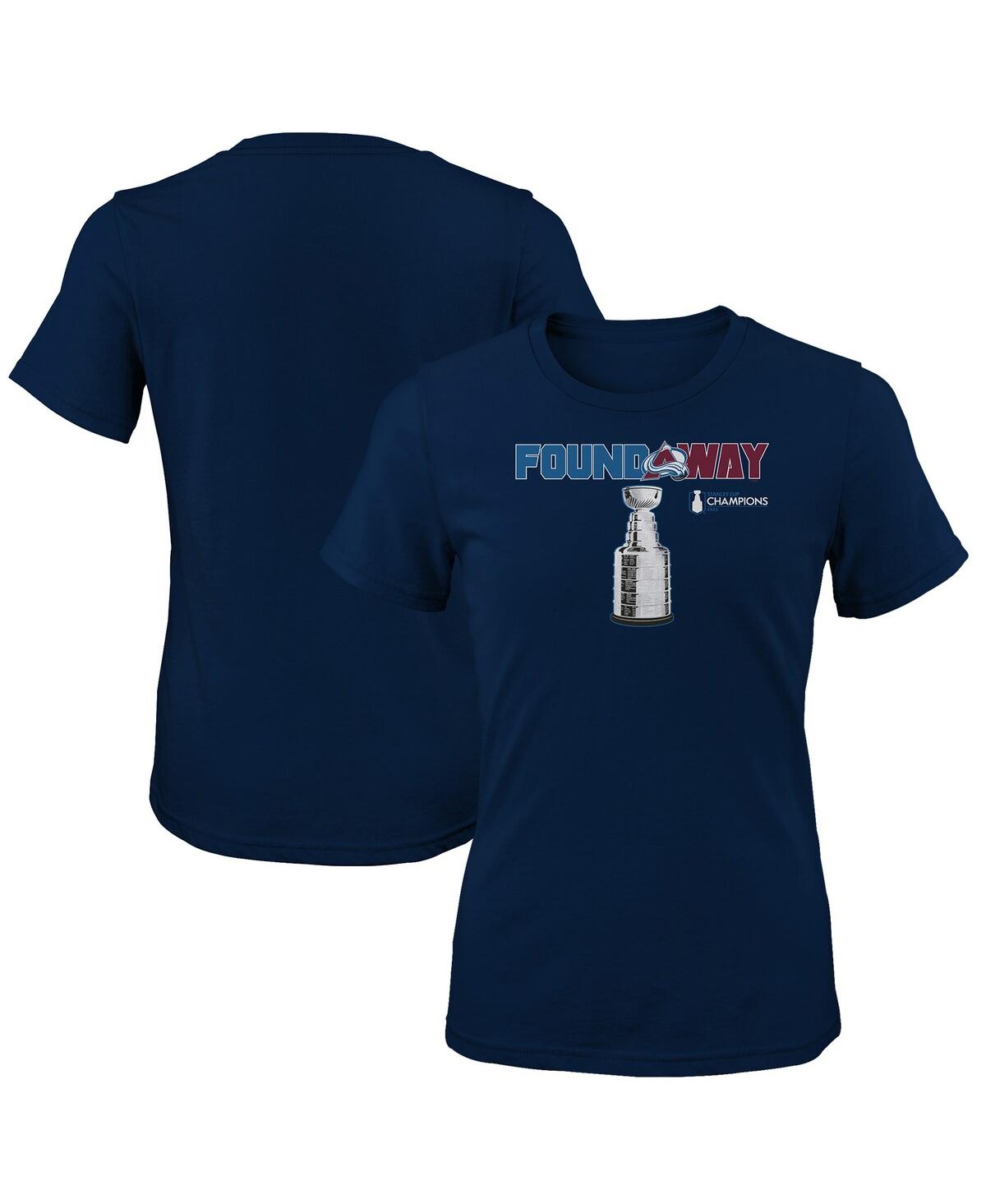 FANATICS BIG GIRLS FANATICS NAVY COLORADO AVALANCHE 2022 STANLEY CUP CHAMPIONS T-SHIRT 