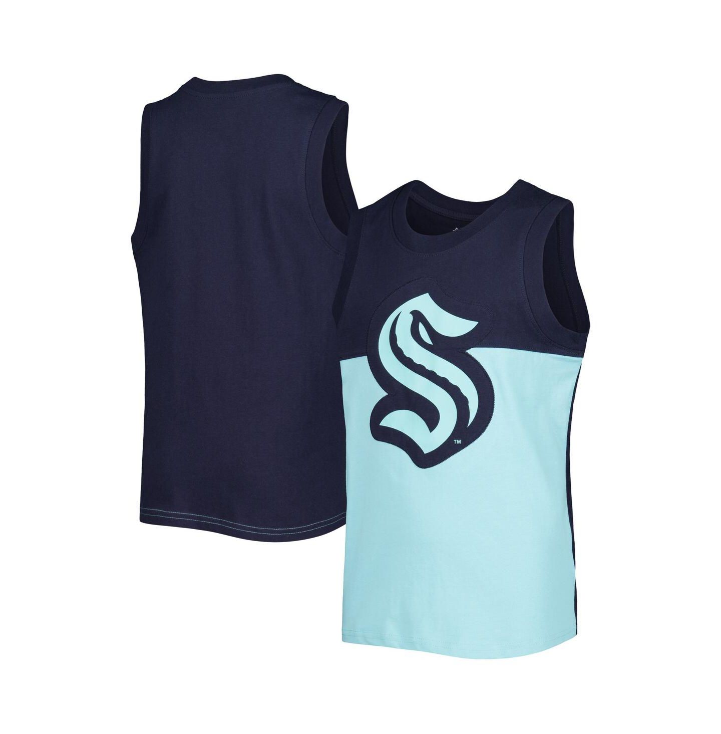 Детский топ Outerstuff Light Blue, Dark Sea Blue Seattle Kraken Revitalize — фото 2