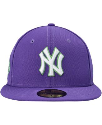Men's Purple New York Yankees Lime Side Patch 59FIFTY Fitted Hat