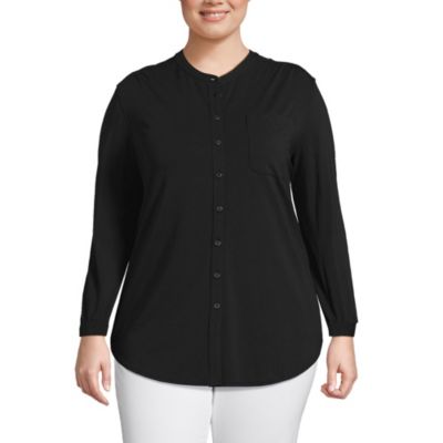 Plus Size Long Sleeve Jersey A-line Tunic