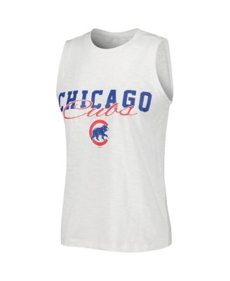 Women's White Chicago Cubs Reel Pinstripe Tank Top and Shorts Sleep Set