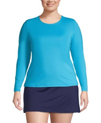 Plus Size SunShade UPF 50 Long Sleeve Rash Guard Swim Tee