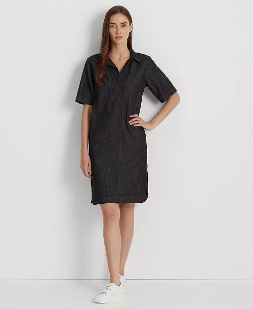 denim cotton shift dress