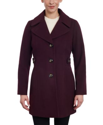 Anne Klein Women s Single Breasted Wool Blend Peacoat Created for Macy s Macy s