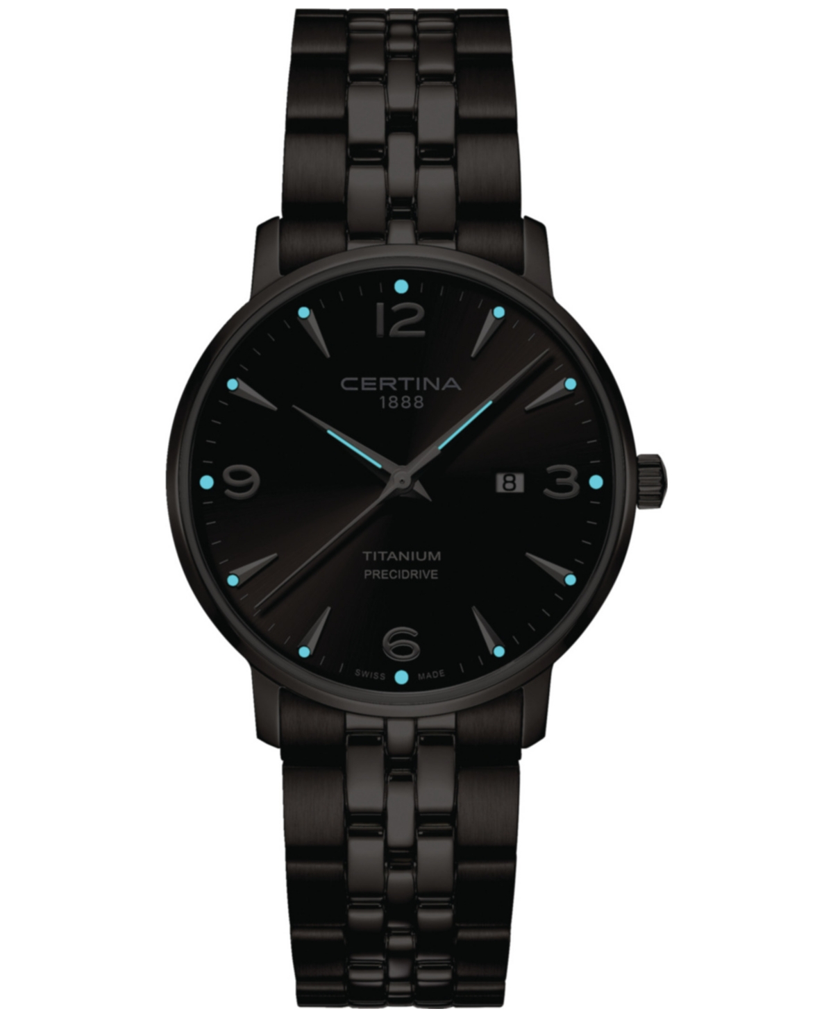 Shop Certina Unisex Swiss Ds Caimano Titanium Bracelet Watch 39mm In Grey