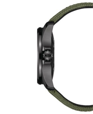 Men's Swiss Automatic DS Action GMT Green Synthetic Strap Watch 43mm