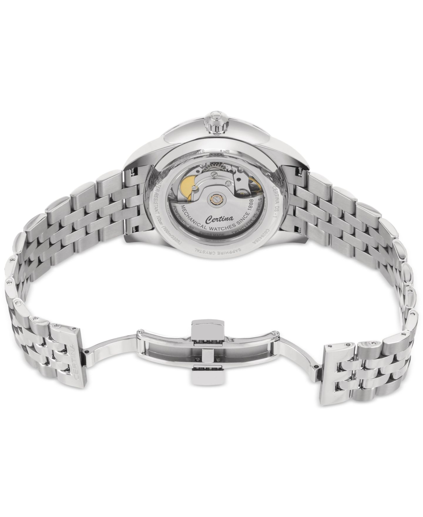 Мужские часы Certina Swiss Automatic DS-1 Big Date Stainless Steel Bracelet Watch 41mm — фото 4
