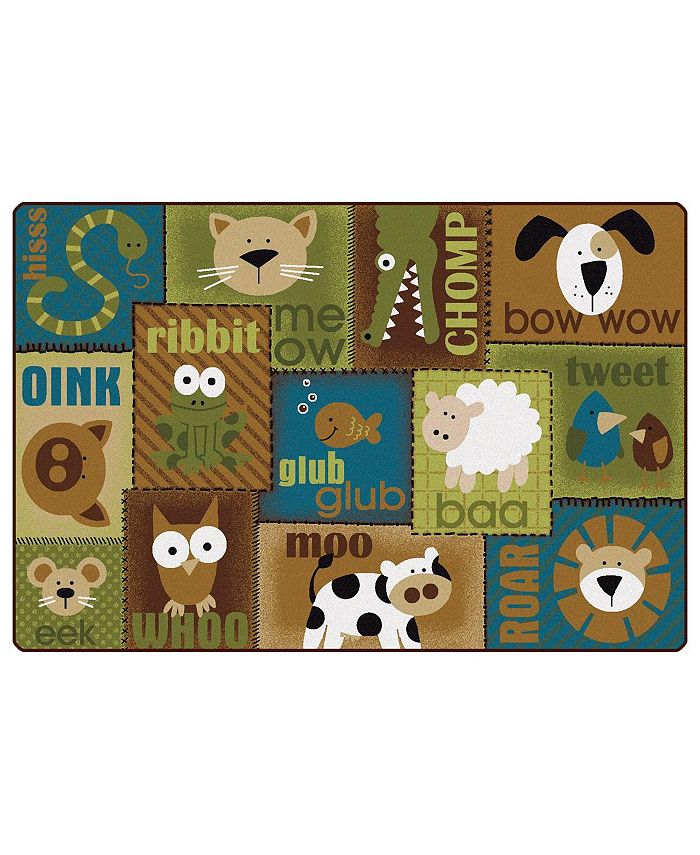 Carpets For Kids Animal Sounds Toddler Rug Nature 4' x 6' Rectangle