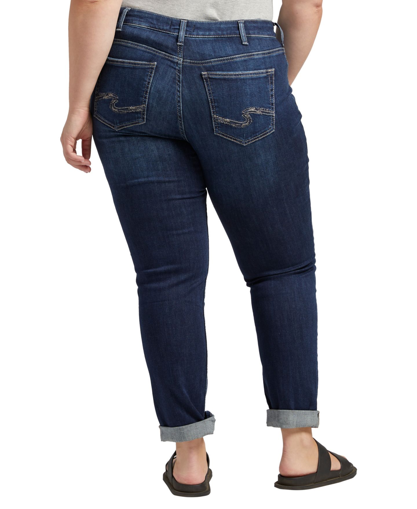 Женские джинсы Silver Jeans Co. Plus Size Boyfriend, цвет: Индиго — фото 2