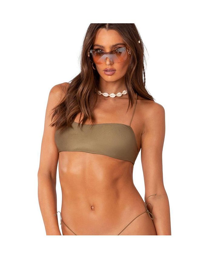 Edikted Women's Bikini Top With Thin Rubber Straps Macy's