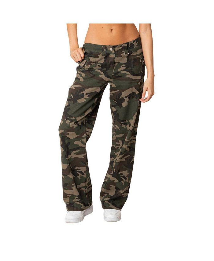 Edikted Women's Camouflage Low Waist Pants - Macy's