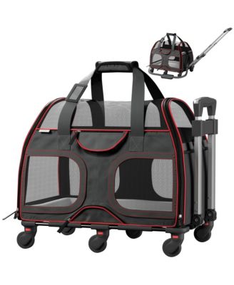 Katziela LUXURY RIDER PRO PET CARRIER WITH REMOVABLE WHEELS AND DOUBLE ...