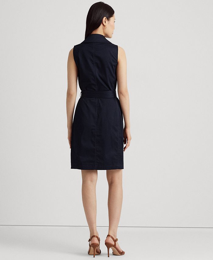 Lauren Ralph Lauren Women's Micro-Sanded Twill Sleeveless Dress - Macy's