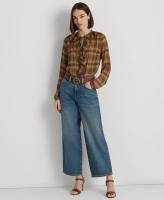 【Ralph Lauren】HIGH-RISE WIDE-LEG ジーンズ デニム *送/関込* Lauren Ralph Lauren Women's High-Rise Wide-Leg Jeans - Macy's
