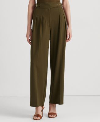 Lauren Ralph Lauren - Women's Belted Pleated Ponte Cropped Pants
