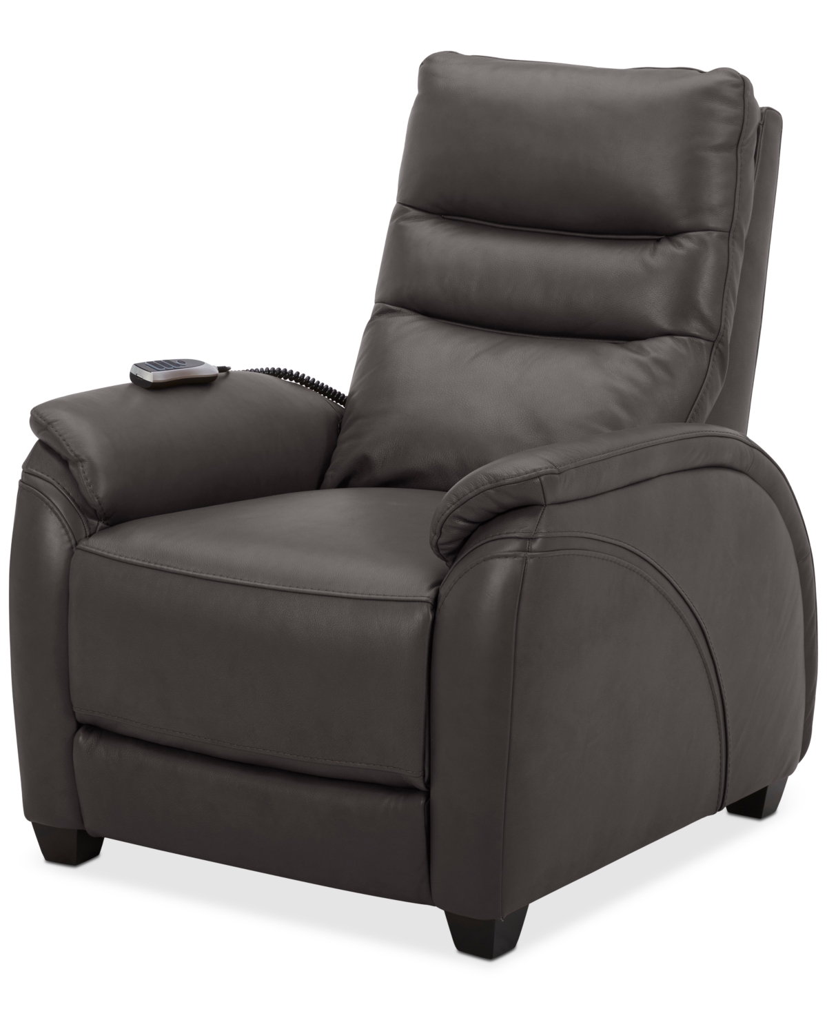 Furniture Korbin 33" Zero Gravity Leather Recliner, Created For Macy's In Grey