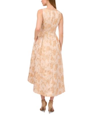 Adrianna Papell Women's Pearl Metallic Jacquard Dress - Formal High Low Gown