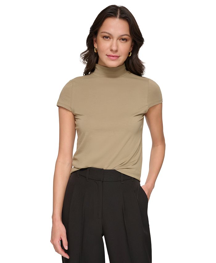 DKNY Cap Sleeve Mock Neck Top Macy's