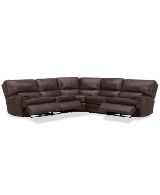 Furniture CLOSEOUT! Binardo Zero Gravity Leather Sectional Collection, Created for Macy's