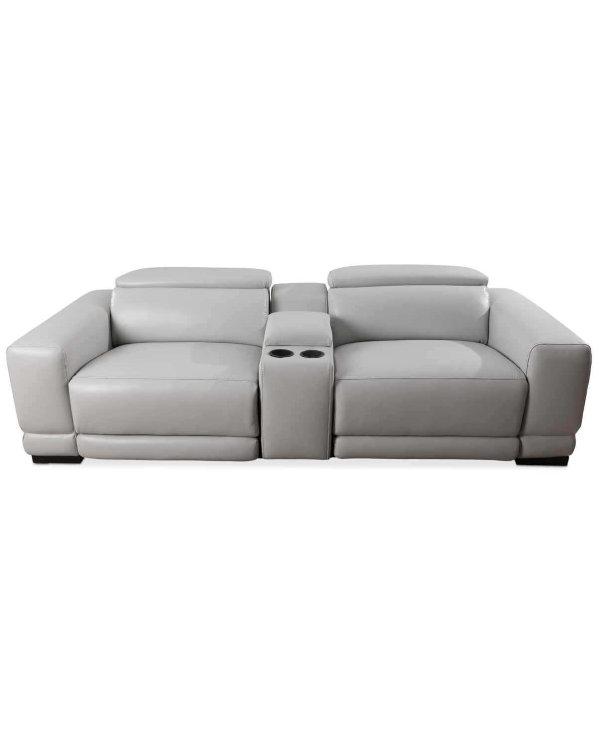 Furniture Krofton 3-pc. Beyond Leather Fabric Sofa With 2 Power Motion Recliners And 1 Console, Created For Ma In Fog